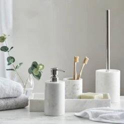 Dorma Purity Marble Toilet Brush Holder -Elements Bathroom Deals Store 1000095367 alt02
