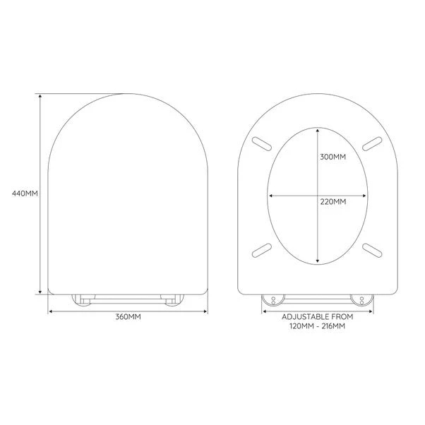 Thermoplast White Soft Close D Shape Toilet Seat 2 Thermoplast White Soft Close D Shape Toilet Seat - Image 2
