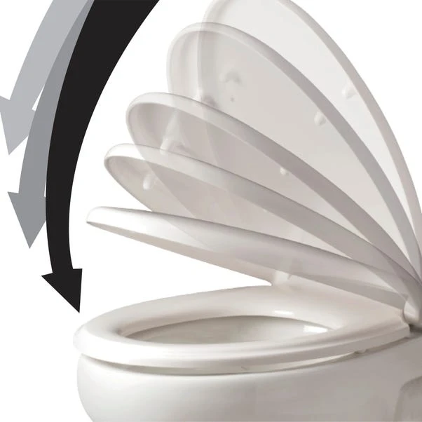 Thermoplast White Soft Close D Shape Toilet Seat 3 Thermoplast White Soft Close D Shape Toilet Seat - Image 3