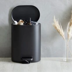 Elements 6L Matte Black Recycling Pedal Bin -Elements Bathroom Deals Store 1000181260 alt02