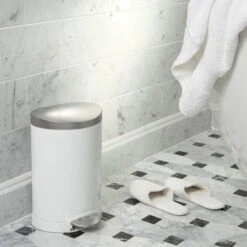 Simplehuman White 6 Litre Semi Round Bin