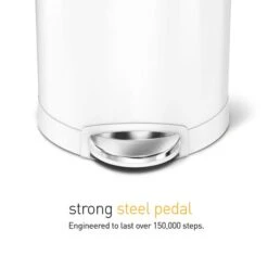 Simplehuman White 6 Litre Semi Round Bin -Elements Bathroom Deals Store 30235405 alt03