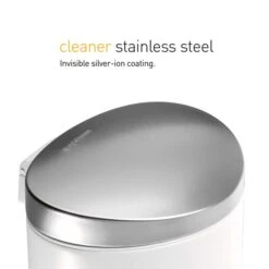 Simplehuman White 6 Litre Semi Round Bin -Elements Bathroom Deals Store 30235405 alt04
