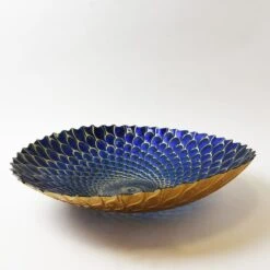 Deco Charm Teal Glass Platter