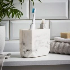 Marble Resin Toothbrush Holder