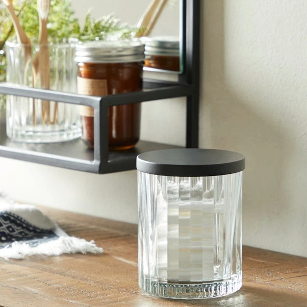 London Ribbed Glass Storage Jar 1 London Ribbed Glass Storage Jar