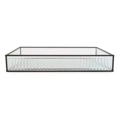 Ribbed Black Edge Glass Tray -Elements Bathroom Deals Store 30755576 alt04