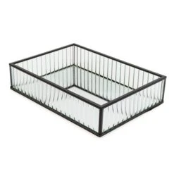 Ribbed Black Edge Glass Tray -Elements Bathroom Deals Store 30755577 alt02