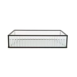 Ribbed Black Edge Glass Tray -Elements Bathroom Deals Store 30755577 alt04