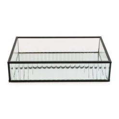 Ribbed Black Edge Glass Tray -Elements Bathroom Deals Store 30755577 alt05