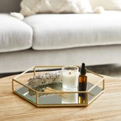 Hexagonal Gold Tray