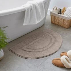 Luxury Cotton Semi-Circle Bath Mat -Elements Bathroom Deals Store 30837358