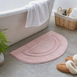 Luxury Cotton Semi-Circle Bath Mat -Elements Bathroom Deals Store 30837371