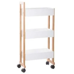 Narrow Bamboo 3 Tier Bathroom Trolley -Elements Bathroom Deals Store 30856937 alt01