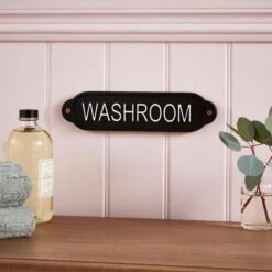 Heart And Soul 'WASHROOM' Plaque