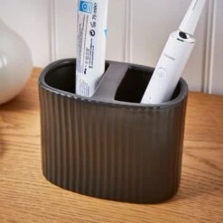 Ceramic Ribbed Electric Toothbrush Holder -Elements Bathroom Deals Store 30864814 alt01