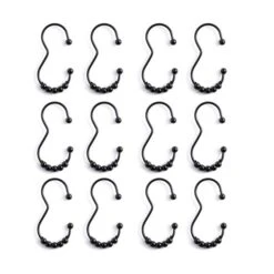 Pack Of 12 3-Shaped Shower Curtain Rings 8 Pack Of 12 3-Shaped Shower Curtain Rings -Elements Bathroom Deals Store 30864818 alt02