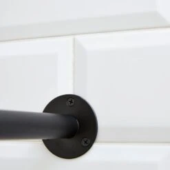 L Shape Black Shower Curtain Rail -Elements Bathroom Deals Store 30864821 alt05