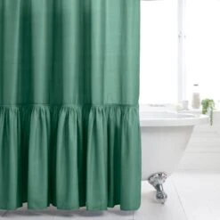 Heart And Soul Frill Long Shower Curtain -Elements Bathroom Deals Store 30867886