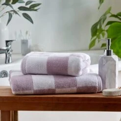 Checkerboard Cotton Towel -Elements Bathroom Deals Store 30868018