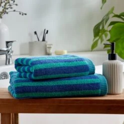 Bold Stripe Cotton Towel -Elements Bathroom Deals Store 30868024