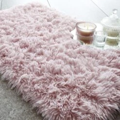 Catherine Lansfield Cuddly Faux Fur Bath Mat -Elements Bathroom Deals Store 30890562