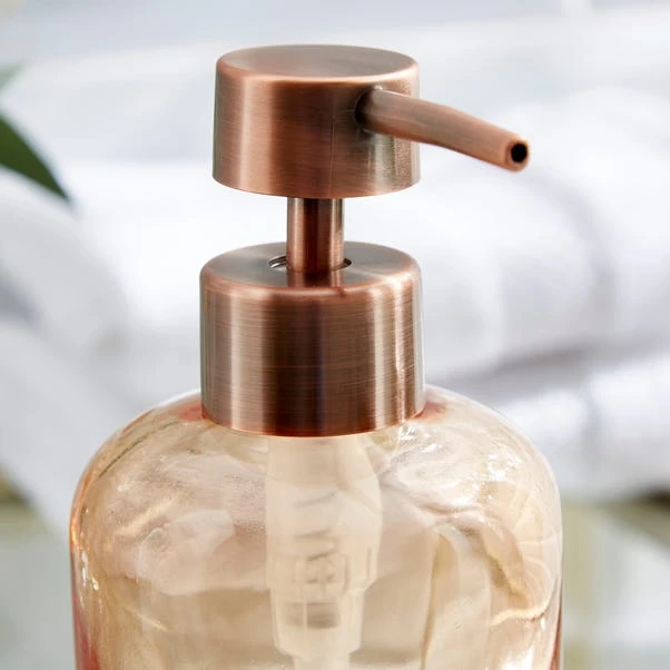Ombre Apricot Glass Soap Dispenser 2 Ombre Apricot Glass Soap Dispenser - Image 2