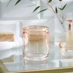 Ombre Apricot Glass Storage Pot
