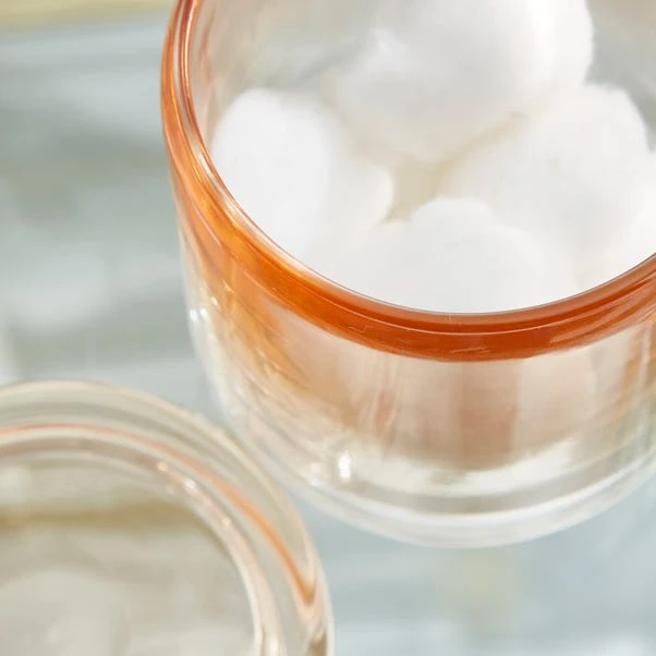 Ombre Apricot Glass Storage Pot 2 Ombre Apricot Glass Storage Pot - Image 2