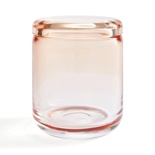 Ombre Apricot Glass Storage Pot 3 Ombre Apricot Glass Storage Pot - Image 3