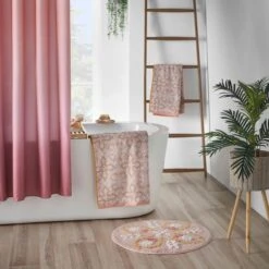 Global Pink Carved Circle Bath Mat -Elements Bathroom Deals Store 30894530 alt03