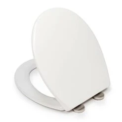 Croydex Corvo White Stick-n-Lock Oval Toilet Seat -Elements Bathroom Deals Store 30908778 alt04