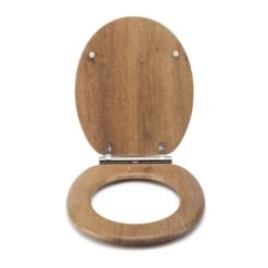 Croydex Ontario Teak Effect Flexi Fix Oval Toilet Seat -Elements Bathroom Deals Store 30908842 alt02