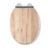 Croydex Corella Grey Oak Effect Flexi Fix Oval Toilet Seat