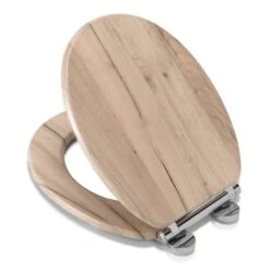 Croydex Corella Grey Oak Effect Flexi Fix Oval Toilet Seat -Elements Bathroom Deals Store 30908844 alt03