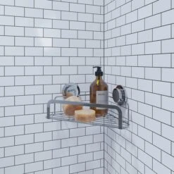 Croydex Stick-n-Lock Corner Basket