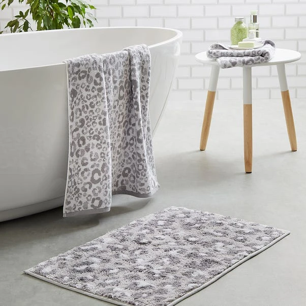 Fusion Animal Print Grey Bathmat 1 Fusion Animal Print Grey Bathmat