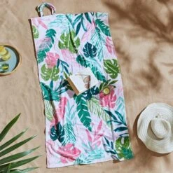 Catherine Lansfield Tropical Palm 2-in-1 Beach Towel And Bag