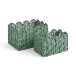 Heart And Soul Scallop Set Of 2 Baskets -Elements Bathroom Deals Store 30919426 alt02