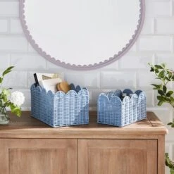 Heart And Soul Scallop Set Of 2 Baskets -Elements Bathroom Deals Store 30919434