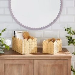 Heart And Soul Scallop Set Of 2 Baskets