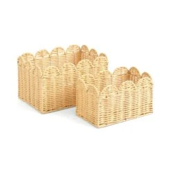 Heart And Soul Scallop Set Of 2 Baskets -Elements Bathroom Deals Store 30919531 alt02