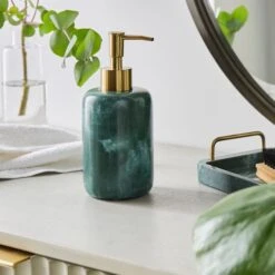 Nouveau Green Marble Resin Soap Dispenser