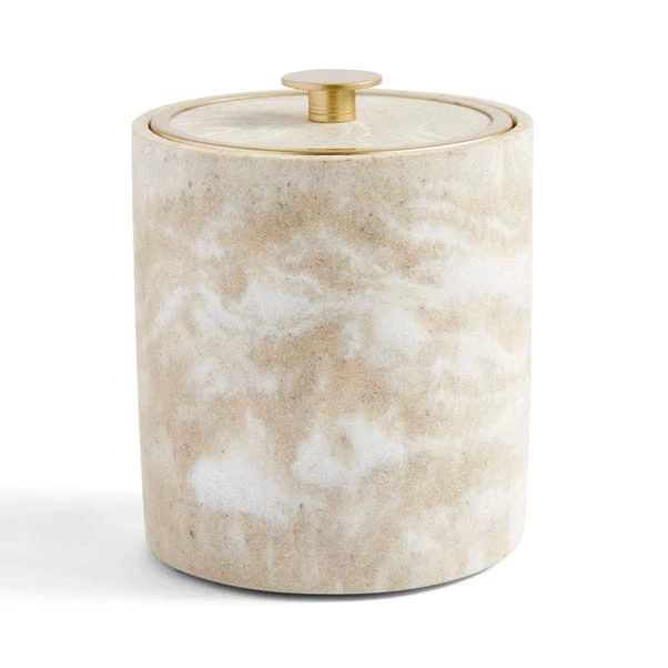 Marble Resin Tall Storage Pot With Lid 2 Marble Resin Tall Storage Pot With Lid - Image 2