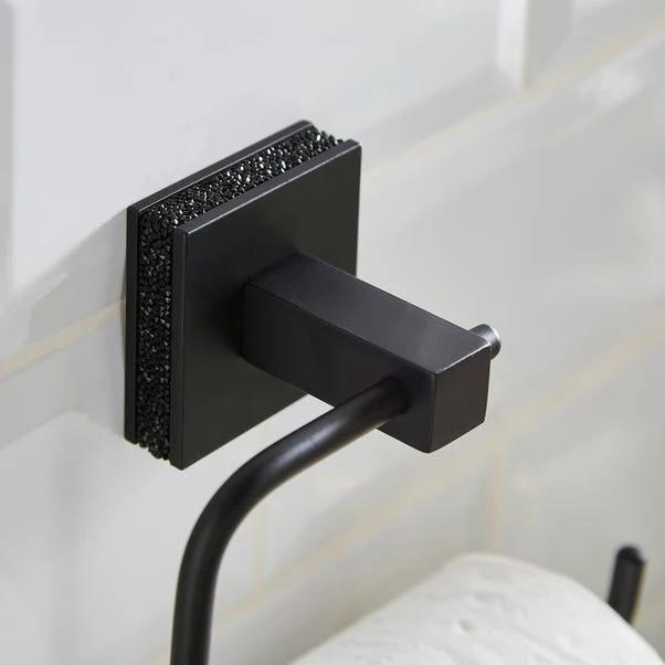 Sparkle Black Square Toilet Roll Holder 2 Sparkle Black Square Toilet Roll Holder - Image 2