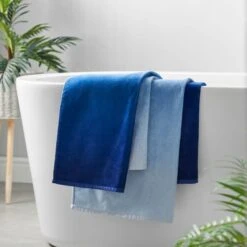 Ombre Blue Cotton Towel -Elements Bathroom Deals Store 30932231