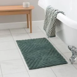 Tufted Geometric Bath Mat -Elements Bathroom Deals Store 30932427
