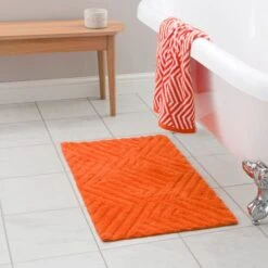 Tufted Geometric Bath Mat -Elements Bathroom Deals Store 30932450