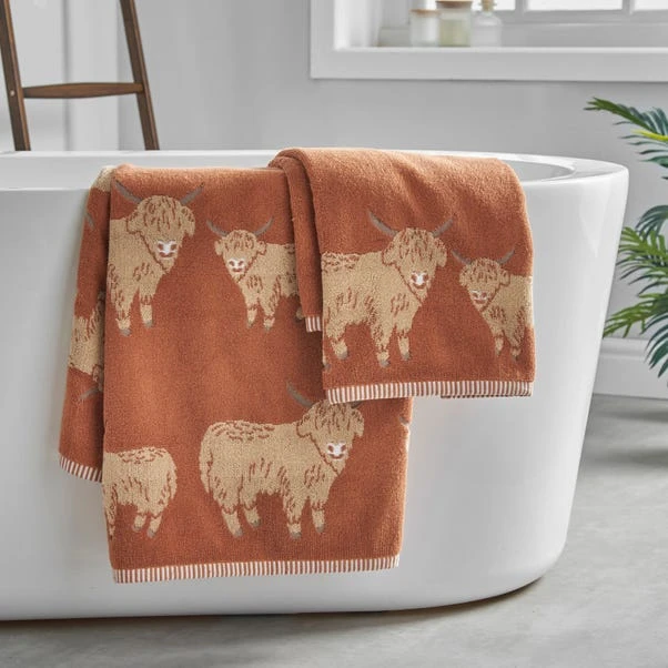 Highland Cow Cotton Towel 1 Highland Cow Cotton Towel