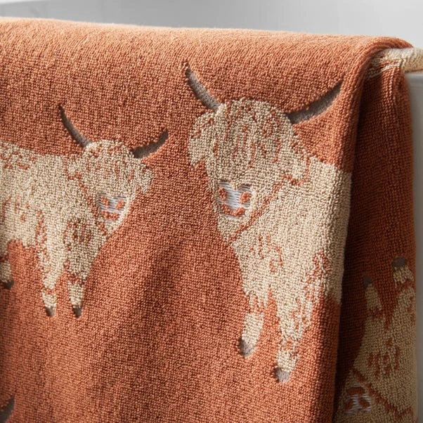 Highland Cow Cotton Towel 2 Highland Cow Cotton Towel - Image 2